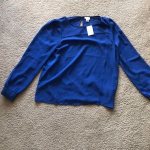 Royal blue crepe J Crew shirt